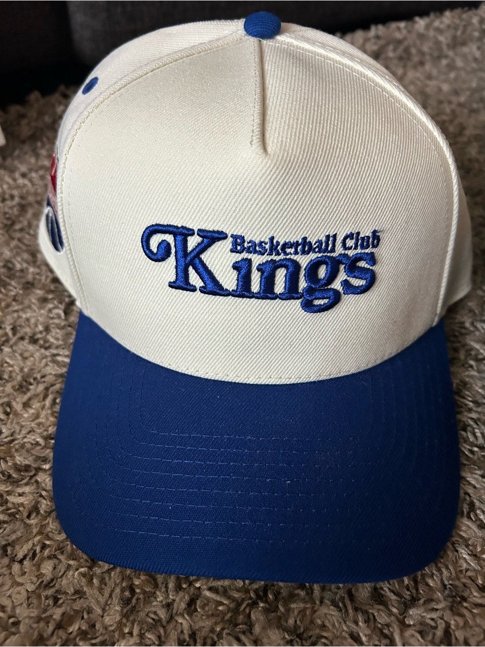 Mitchell & Ness Cream Cap with Royal Blue Accents